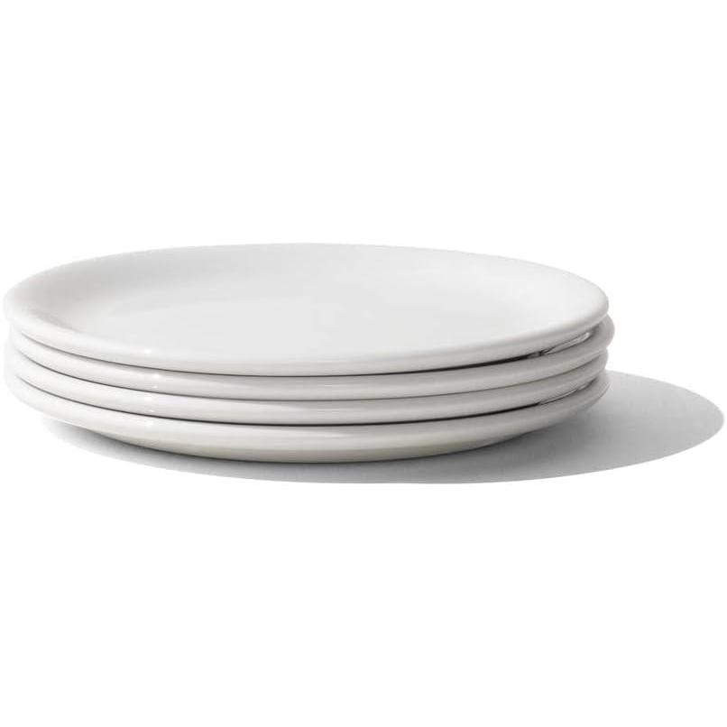 image:imageMade In Cookware Set of 4 Bread and Butter Plates White With Red Rim Porcelain EnglandWhite