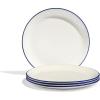 image:imageMade In Cookware  11 Dinner Plates  Set of 4  White With Navy Blue Rim  Porcelain  Crafted in EnglandWhite with Navy Blue Rim