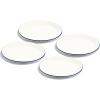 image:imageMade In Cookware  Set of 4  Appetizer Plates  White  Porcelain EnglandWhite w Navy Rim
