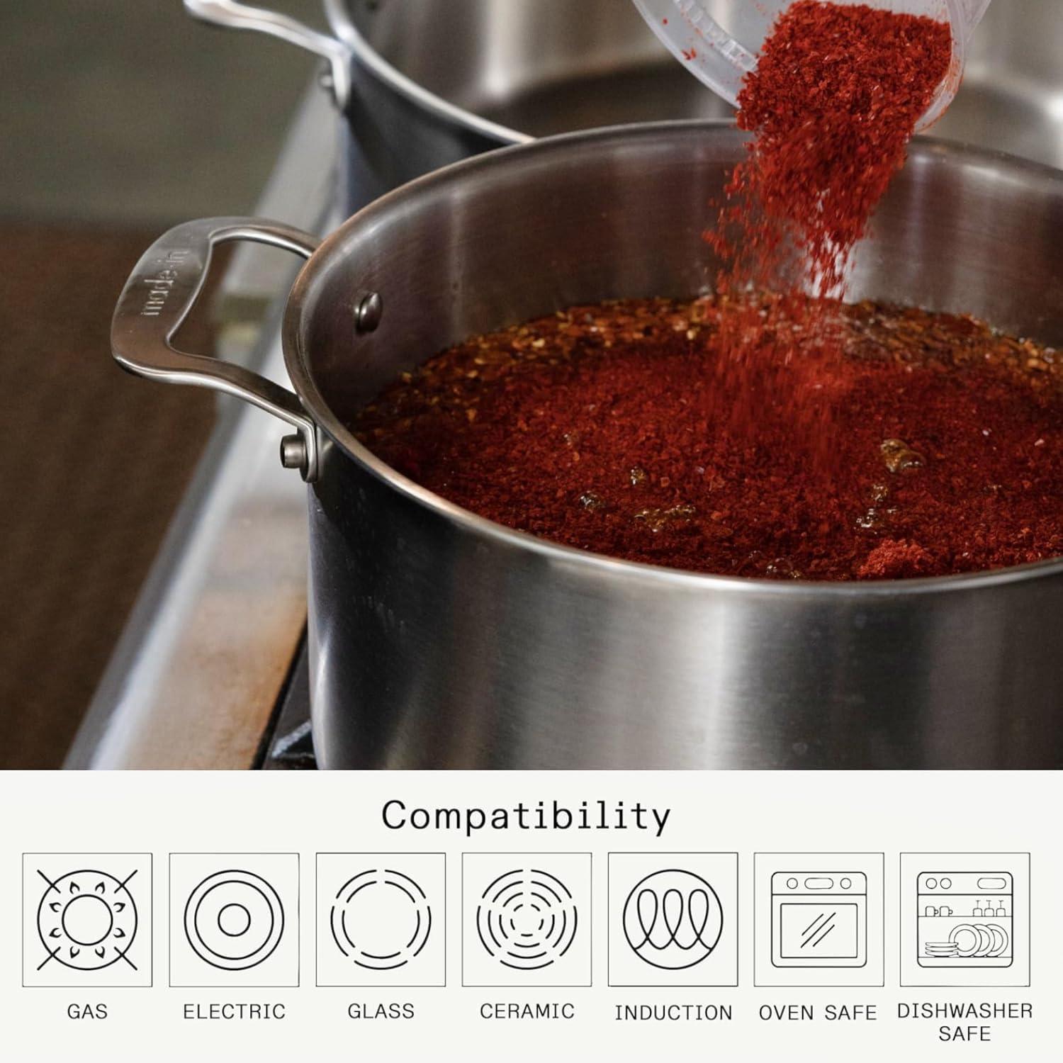 image:imageMade In Cookware 8 Quart Stainless Steel Stock Pot With Lid and Pasta Insert 5 Ply Stainless Clad Professional Cookware Crafted in Italy Induction Compatible6 Quart Stock Pot with Lid
