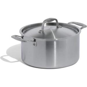 Made In Cookware | 8 Quart Stainless Steel Stock Pot With Lid and Pasta Insert | 5 Ply Stainless Clad | Professional Cookware | Crafted in Italy | Induction Compatible(6 Quart Stock Pot with Lid)