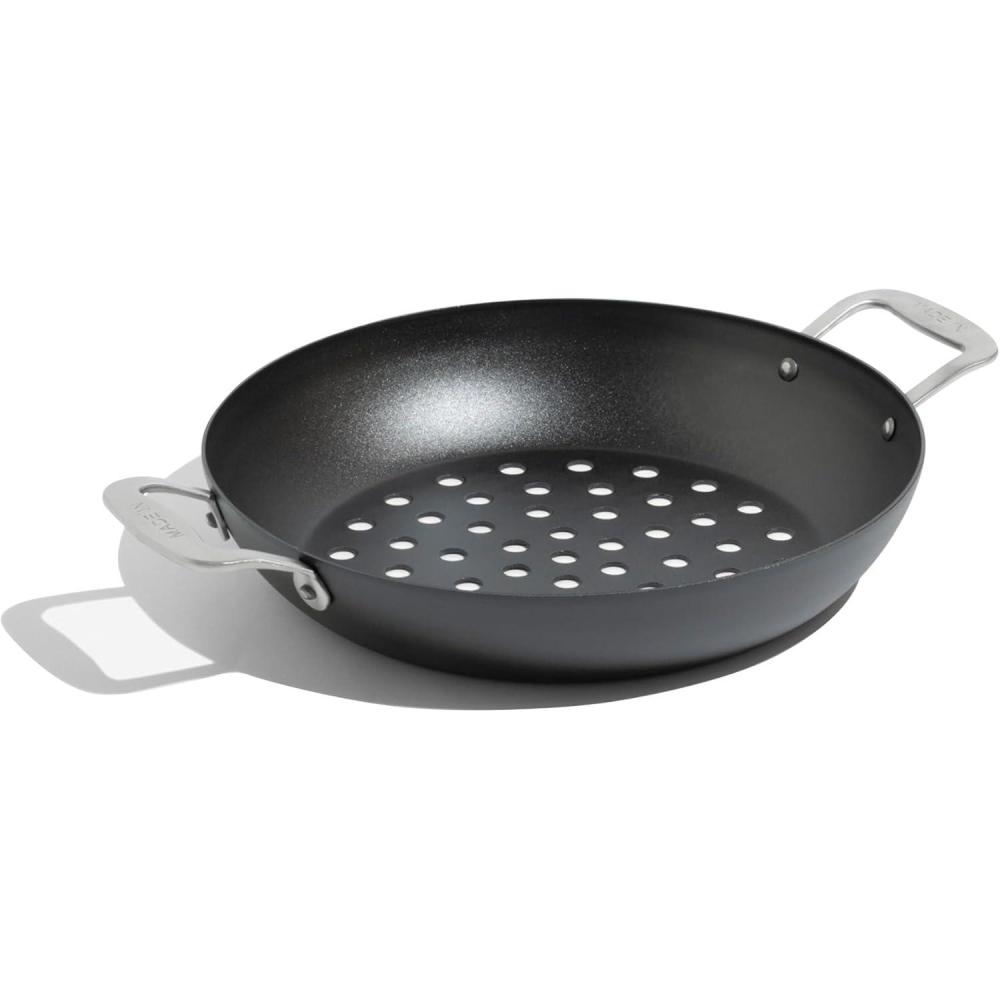 image:imageMade In Cookware 12 Seasoned Carbon Steel Grill Basket Like Cast Iron but Better Professional Cookware Crafted in Sweden Naturally NonStick