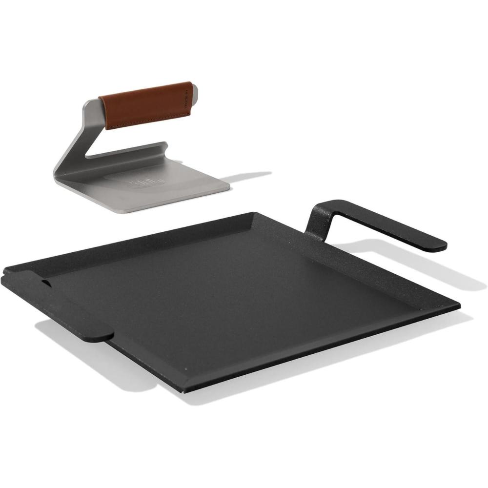 image:imageMade In Cookware  Carbon Steel Half Griddle  Grill Press  Like Cast Iron but Better  Professional Cookware  Crafted in Sweden  Induction Compatible