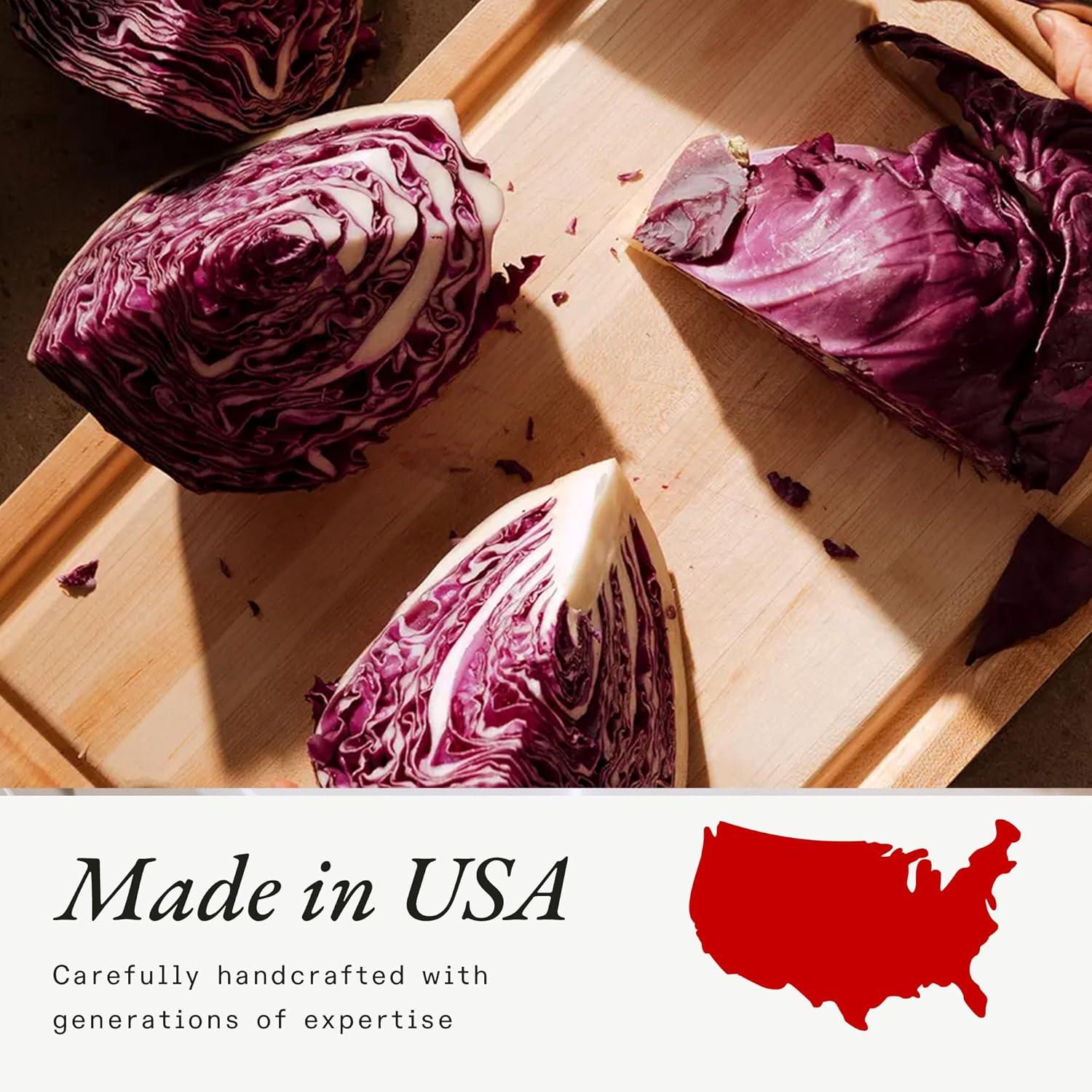 image:imageMade In Cookware Butcher Block with Wood Conditioner Thick Charcuterie Board with Side Handles 1775x1175
