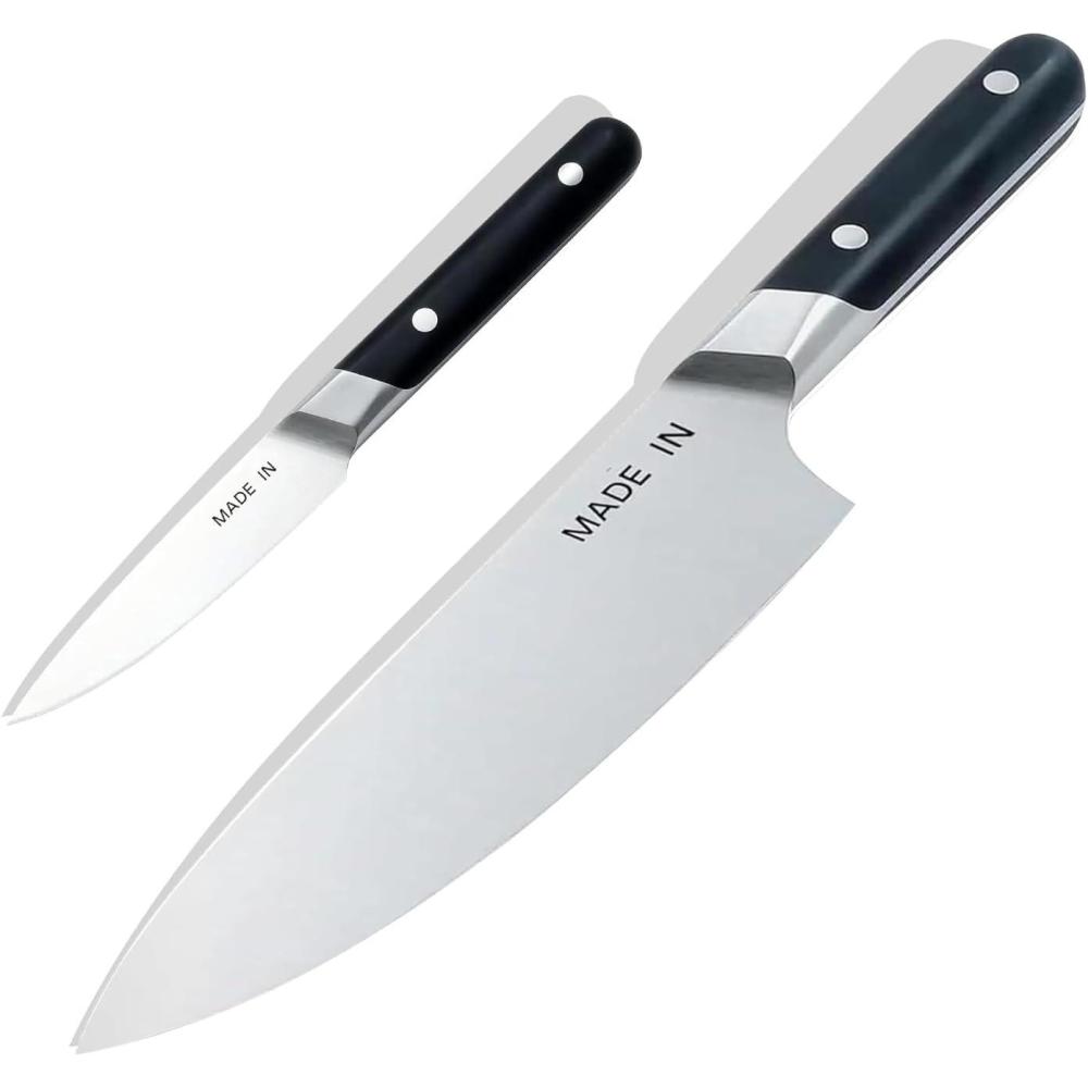 image:imageMade In Cookware 2Piece Knife Set Includes Chef Knife and Paring Knife Full Tang With Truffle Black Handle FranceTruffle Black