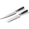 image:imageMade In Cookware  2piece Japanese Damascus Steel Knife Set Includes Gyuto and Nakiri  66 Layers of Damascus Steel with a VG10 Core  Crafted in Japan  Full Tang With Black POM Handle