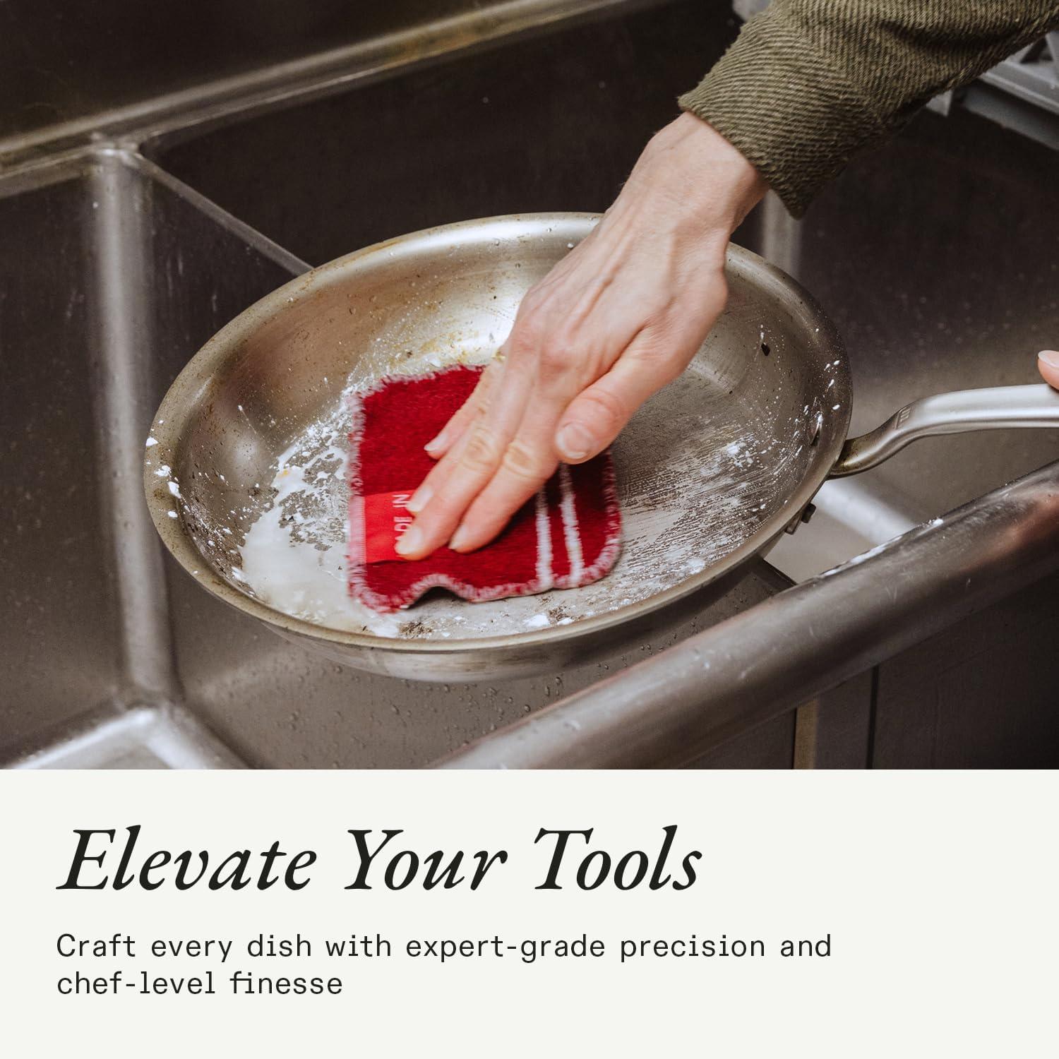 image:imageMade In Cookware 3Piece Stainless Steel Cleaning Set Includes Pan Scraper Scrub Cloth amp Stainless Steel Cleaner Complete Cleaning System Crafted in USA