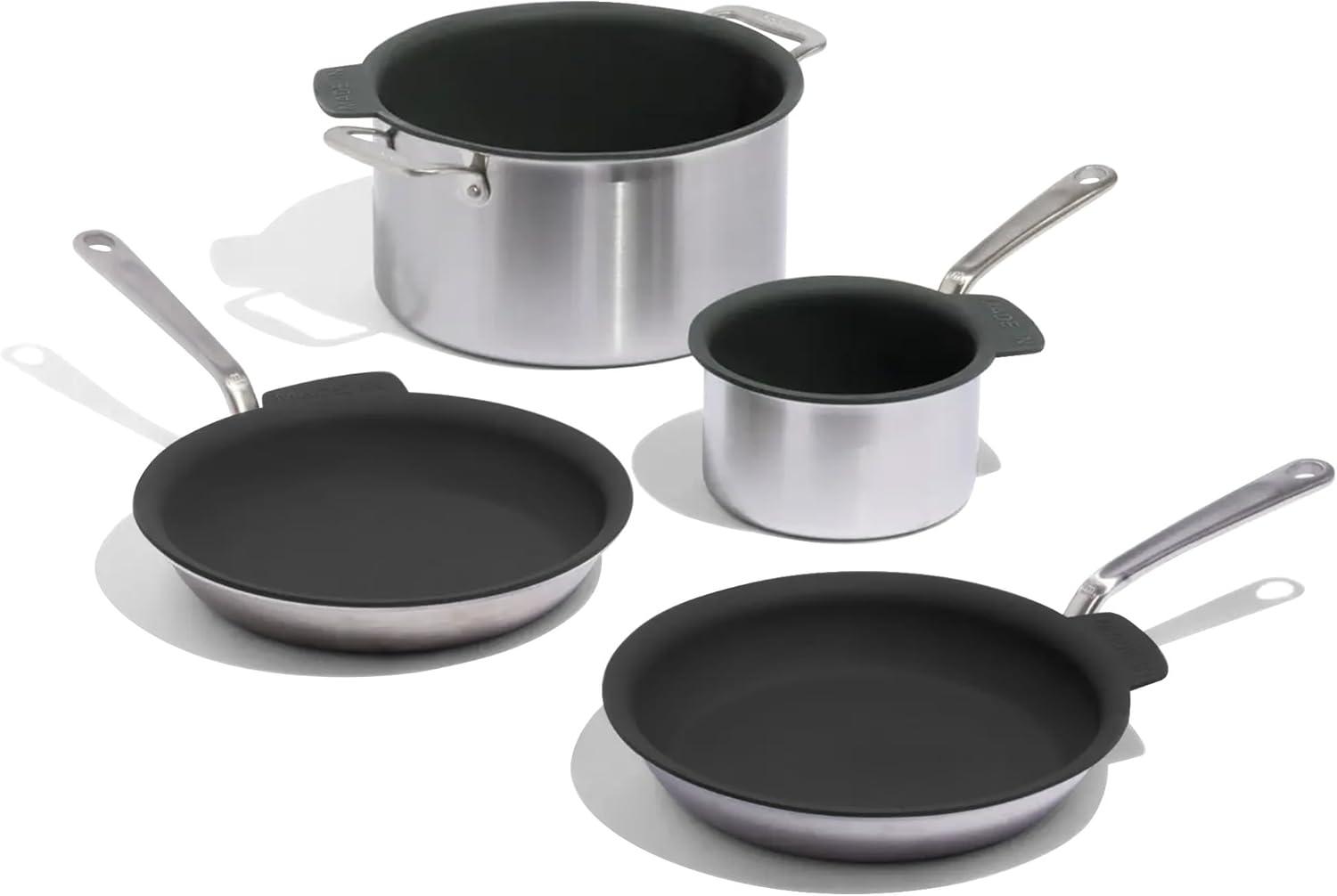 image:imageMade In Cookware 7Piece Pan Protector Set Molded Silicone Stackable Scratch Prevention Dishwasher Safe6Piece