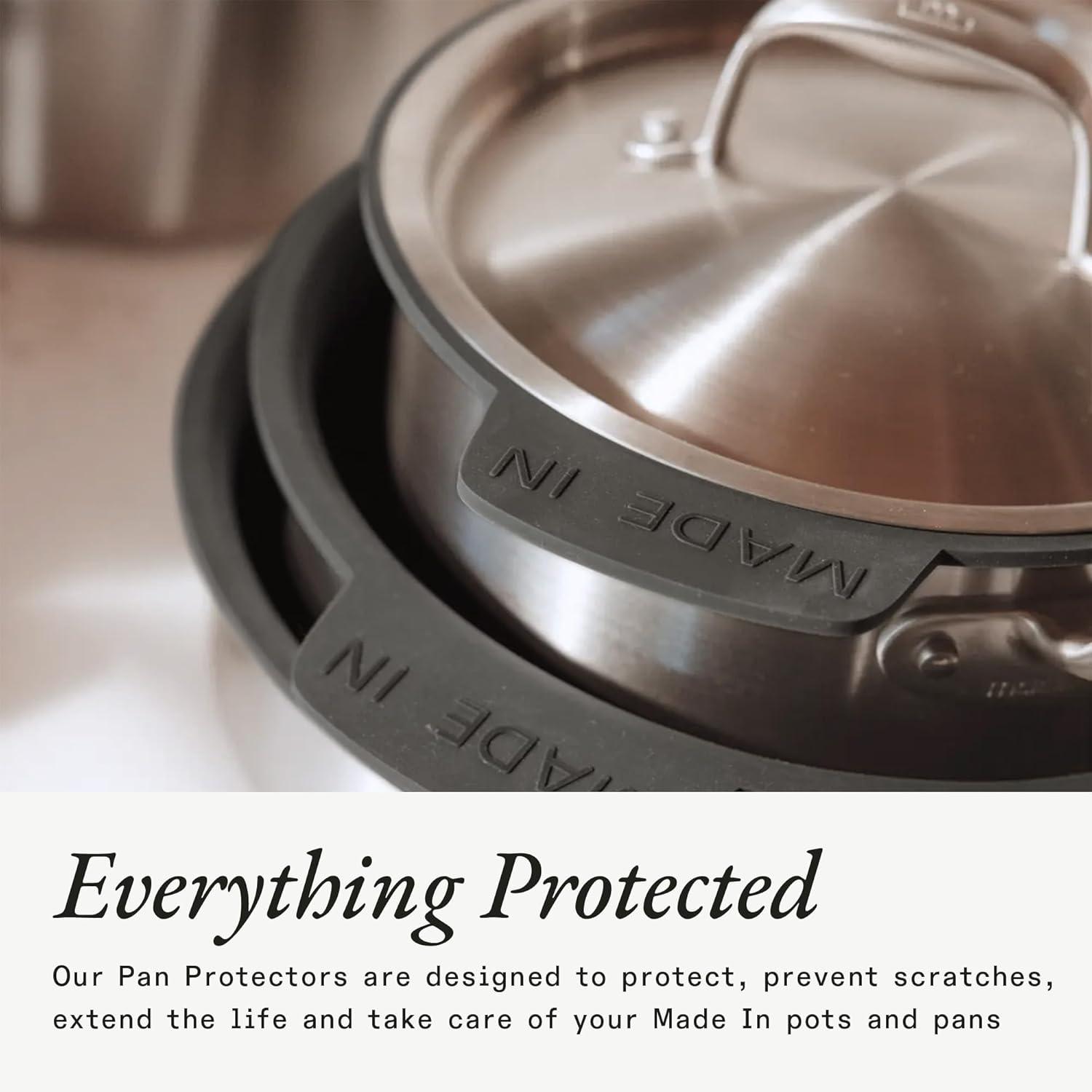 image:imageMade In Cookware 7Piece Pan Protector Set Molded Silicone Stackable Scratch Prevention Dishwasher Safe6Piece