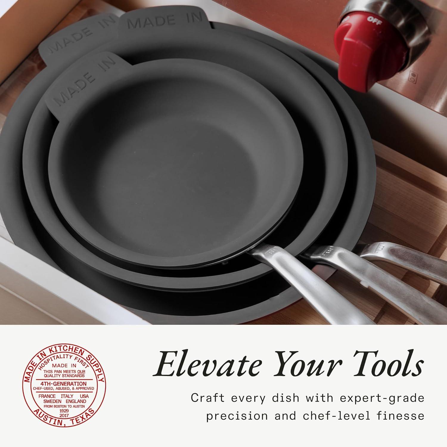 image:imageMade In Cookware 7Piece Pan Protector Set Molded Silicone Stackable Scratch Prevention Dishwasher Safe6Piece