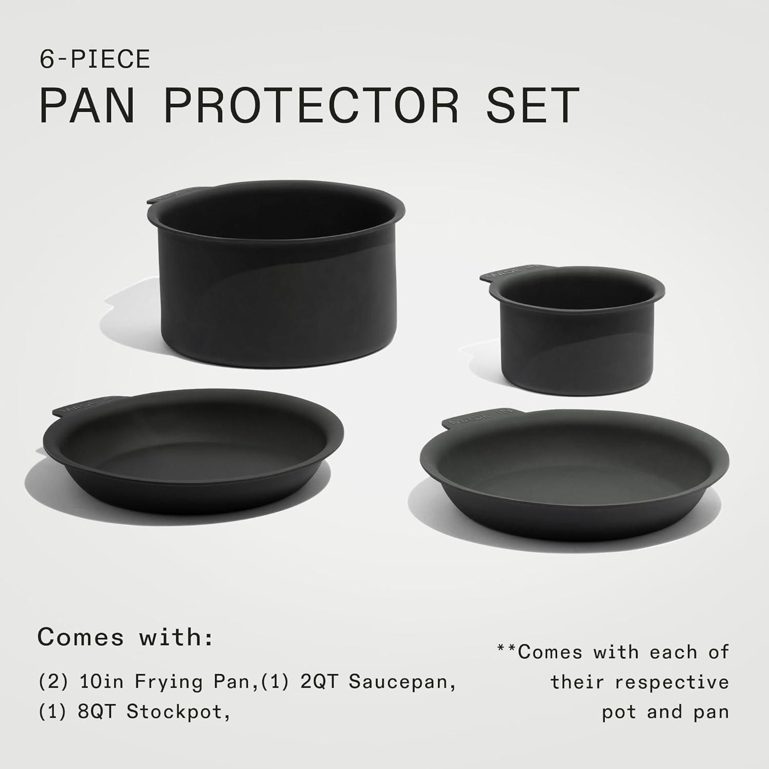 image:imageMade In Cookware 7Piece Pan Protector Set Molded Silicone Stackable Scratch Prevention Dishwasher Safe6Piece
