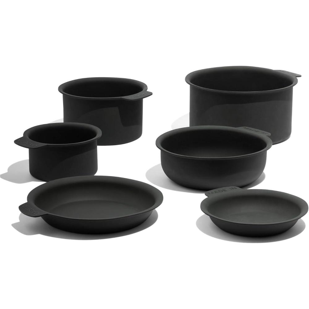 image:imageMade In Cookware  7Piece Pan Protector Set  Molded Silicone  Stackable Scratch Prevention  Dishwasher Safe10Piece
