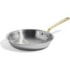 image:imageMade In Cookware  10Inch Stainless Steel Frying Pan with Antique Brass Handle  5 Ply Stainless Clad  Professional Cookware  Crafted in Italy  Induction Compatible10Stainless Steel Frying Pan