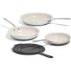image:imageMade In Cookware  3Piece Ceramic Frying Pan Set with Universal Silicone Lid  5 Ply Stainless Clad  Professional Cookware  Induction Compatible