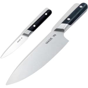 Made In Cookware | 3-Piece Knife Set | Includes Chef Knife, Bread Knife and Paring Knife | Full Tang With Truffle Black Handle France(Truffle Black)