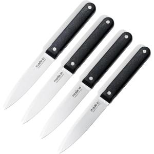 Made In Cookware | Steak Knives | Set of 4 | Crafted in France | Full Tang With Truffle Black Handle(Truffle Black)