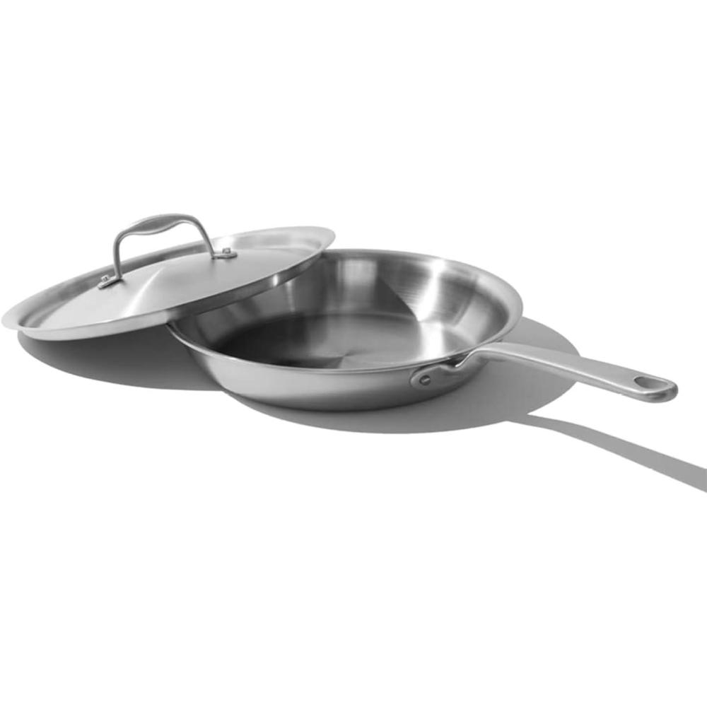 image:imageMade In Cookware 10Inch Stainless Steel Frying Pan With Lid 5 Ply Stainless Clad Professional Cookware Crafted in Italy Induction Compatible10 Stainless Frying Pan wLid