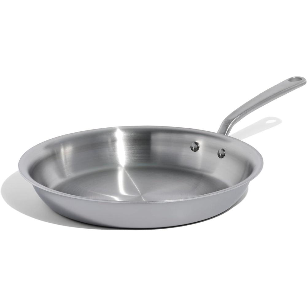 image:imageMade In Cookware 10Inch Stainless Steel Frying Pan With Lid 5 Ply Stainless Clad Professional Cookware Crafted in Italy Induction Compatible12 Stainless Steel Frying Pan
