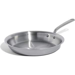 Made In Cookware | 10-Inch Stainless Steel Frying Pan With Lid | 5 Ply Stainless Clad | Professional Cookware | Crafted in Italy | Induction Compatible(12″ Stainless Steel Frying Pan)