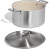 image:imageMade In Cookware  8 QT Ceramic Non Stick Stock Pot with Lid  5Ply Stainless Clad with StayCool Handle  Professional Cookware  Crafted in Italy  Induction Compatible